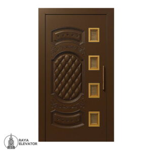 خرید درب لولایی آسانسور کد 6069 طرح لاوین قهوه ای