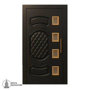 درب لولایی آسانسور کد 6069 طرح لاوین مشکی