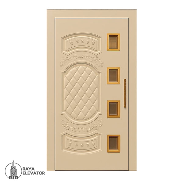 قیمت درب لولایی آسانسور کد 6069 طرح لاوین کرم