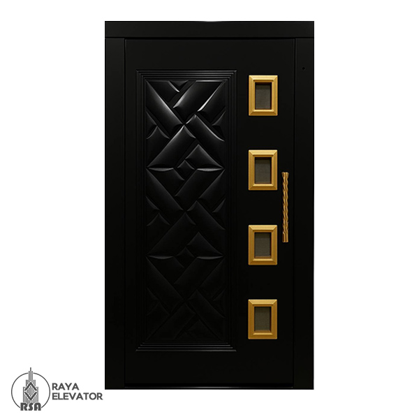 درب لولایی آسانسور کد 6071 طرح آرتامیس مشکی