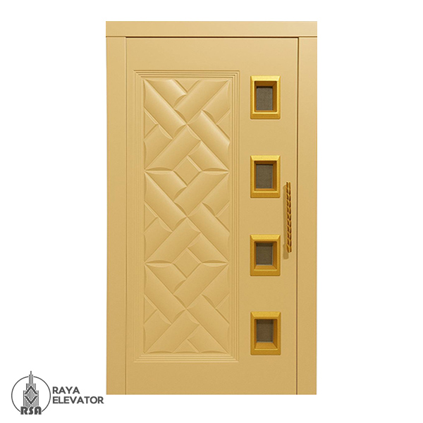 خرید درب لولایی آسانسور کد 6071 طرح آرتامیس کرمی