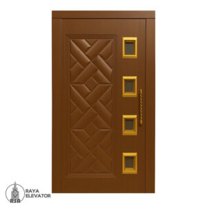 قیمت درب لولایی آسانسور کد 6071 طرح آرتامیس قهوه ای