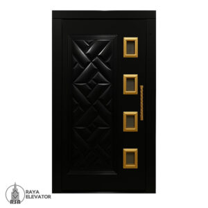 درب لولایی آسانسور کد 6071 طرح آرتامیس مشکی