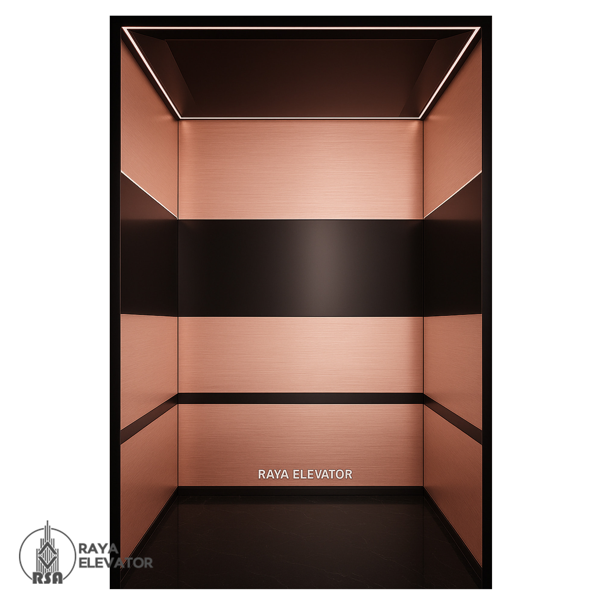 قیمت کابین آسانسور کد ۳۲۲۵ مدل راک رزگلد