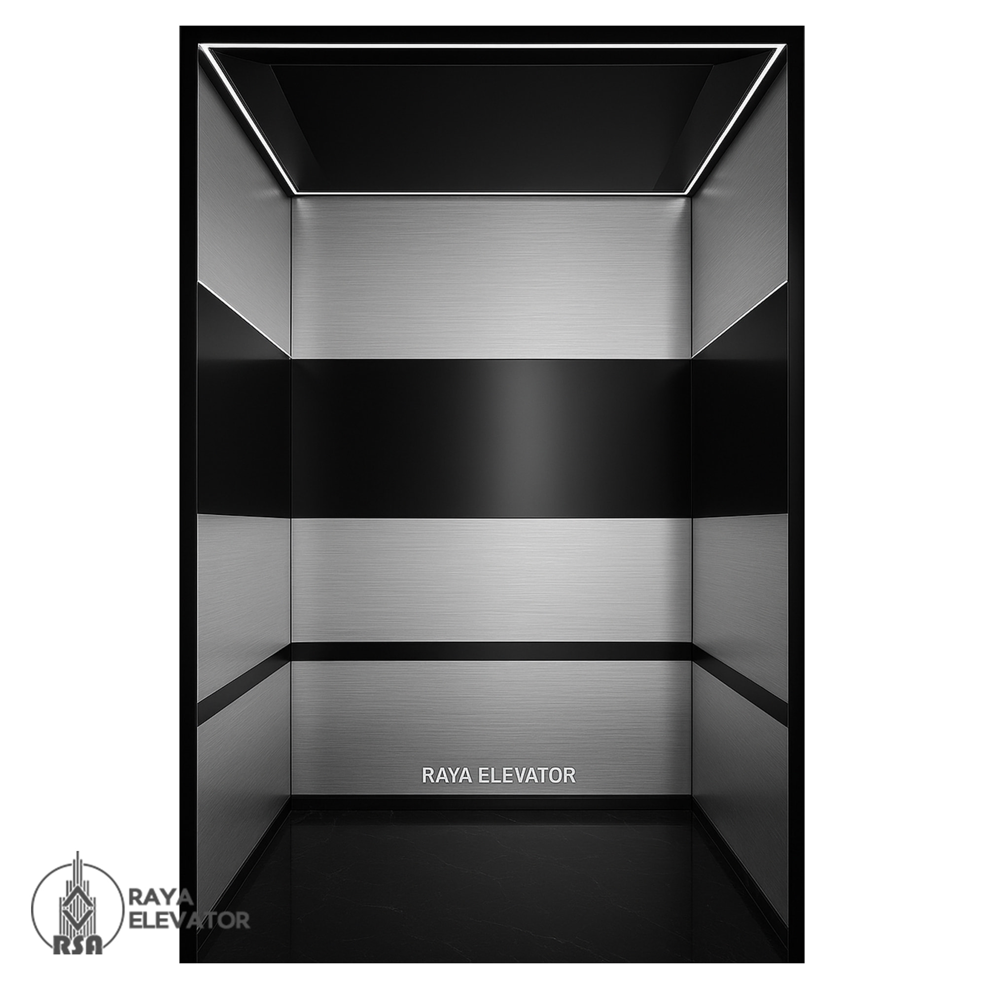 کابین آسانسور کد ۳۲۲۵ مدل راک نقره ای