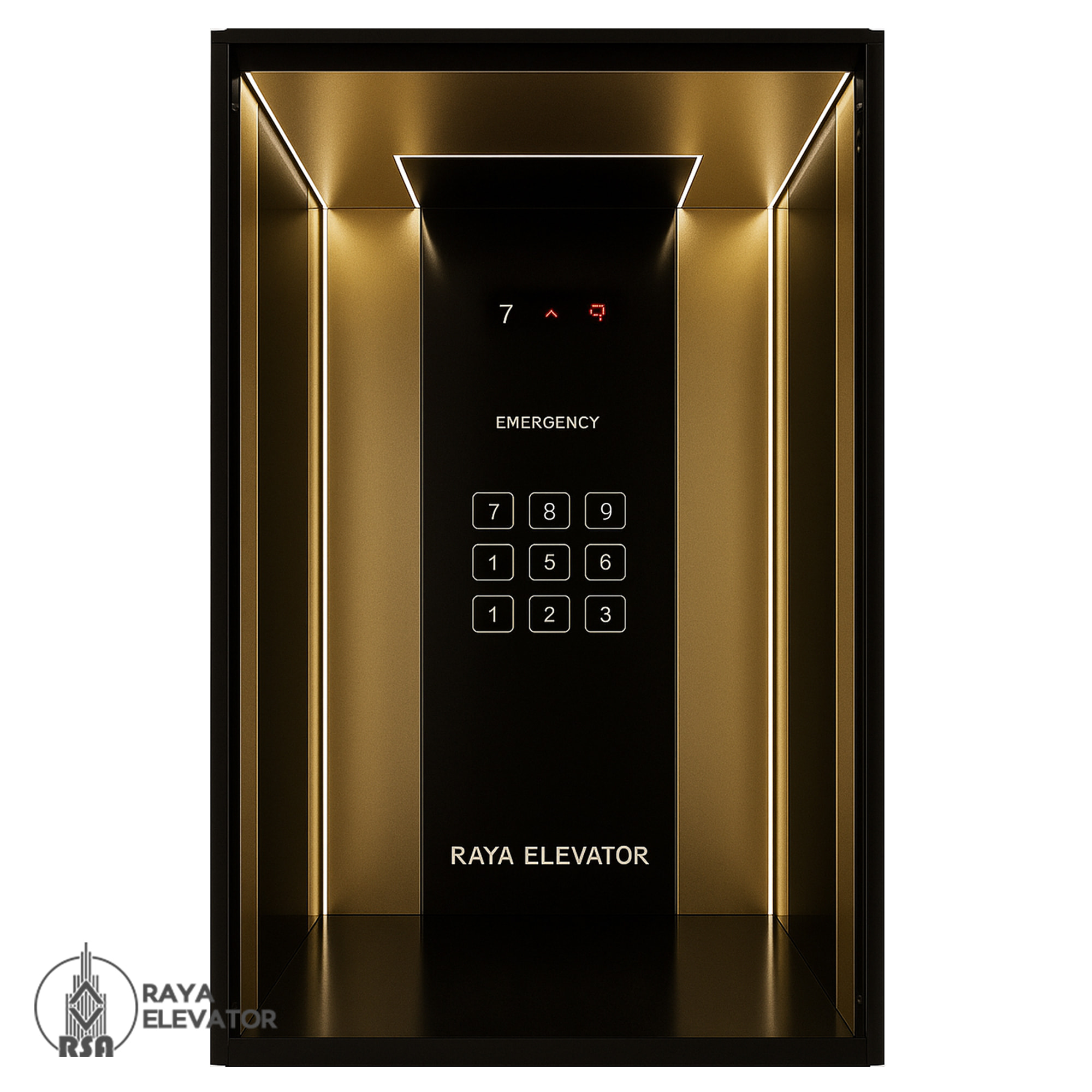 قیمت کابین آسانسور کد ۳۲۲۷ مدل الگانس طلایی