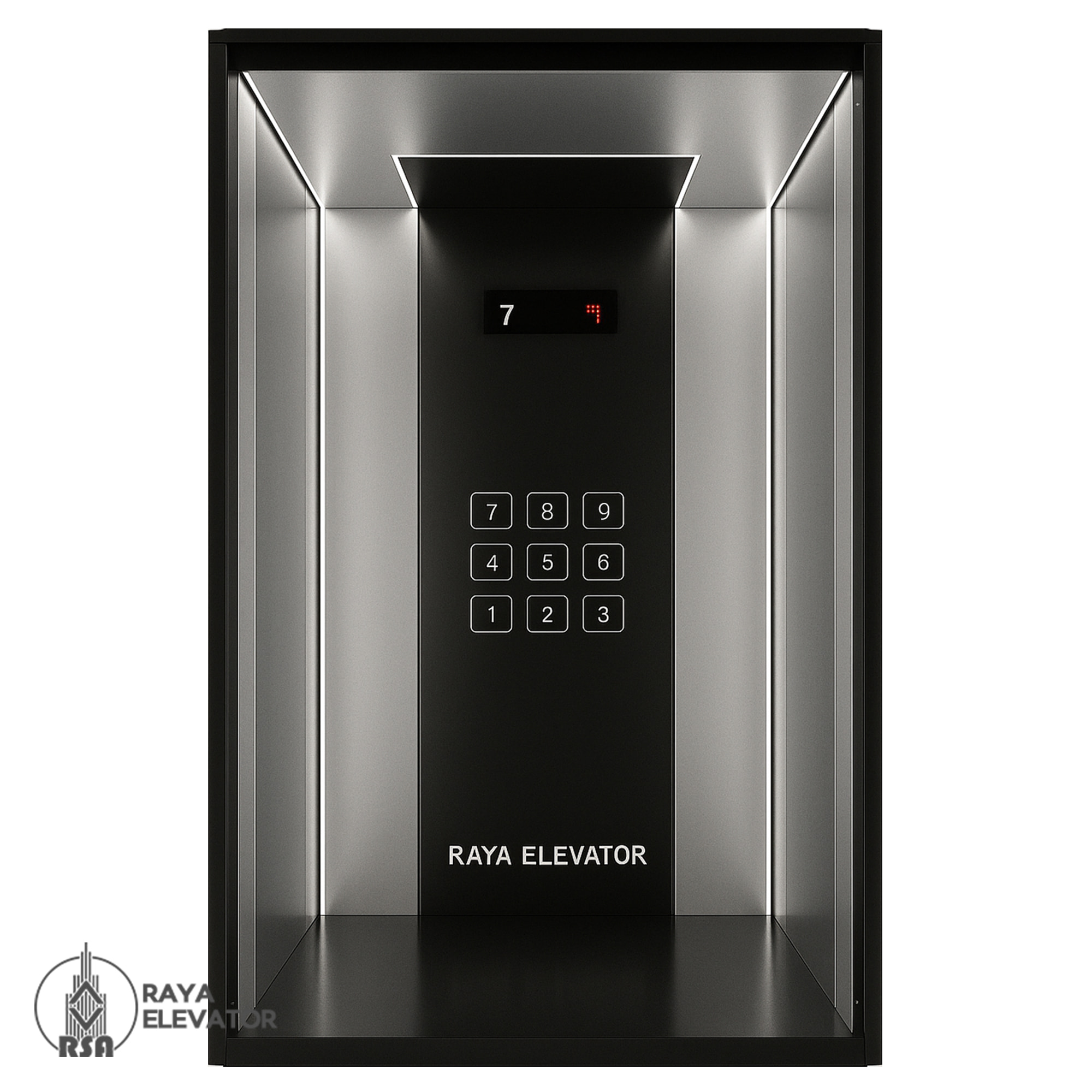 کابین آسانسور کد ۳۲۲۷ مدل الگانس نقره ای