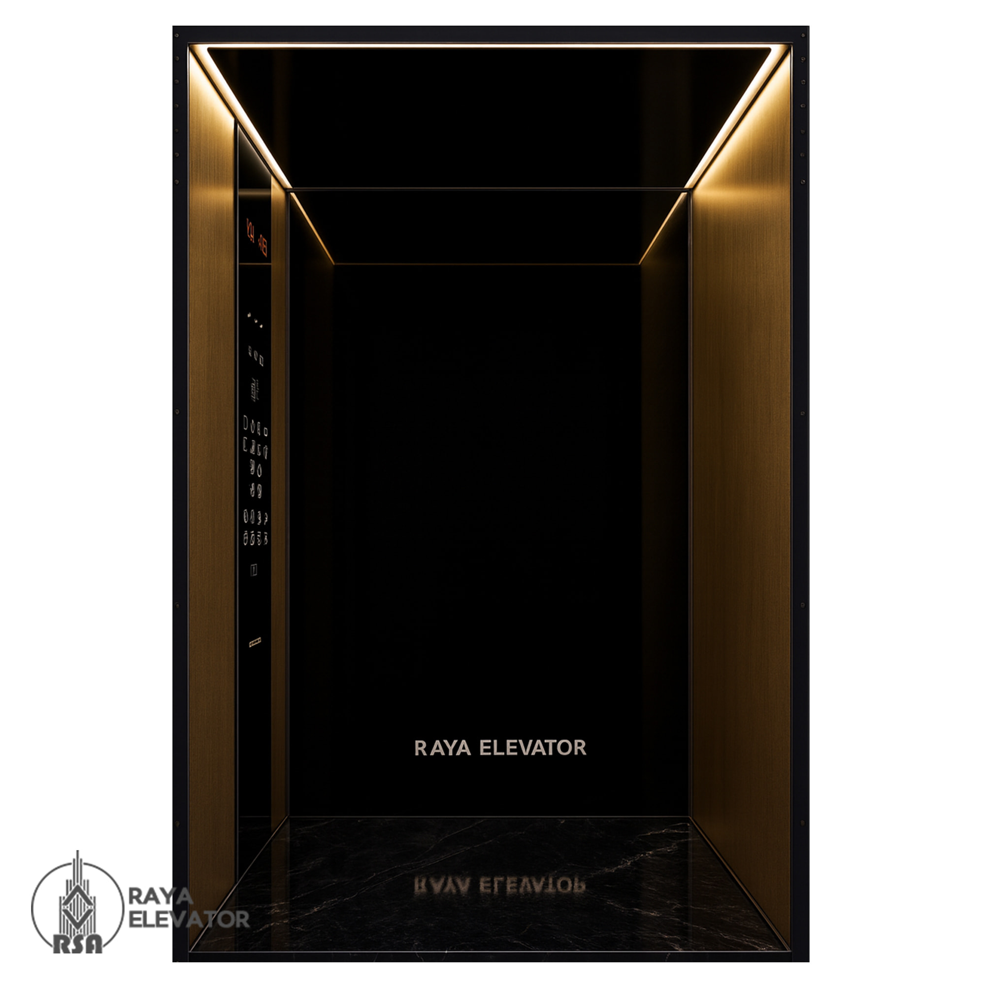 قیمت کابین آسانسور پرند کد ۳۲۲۶ طلایی