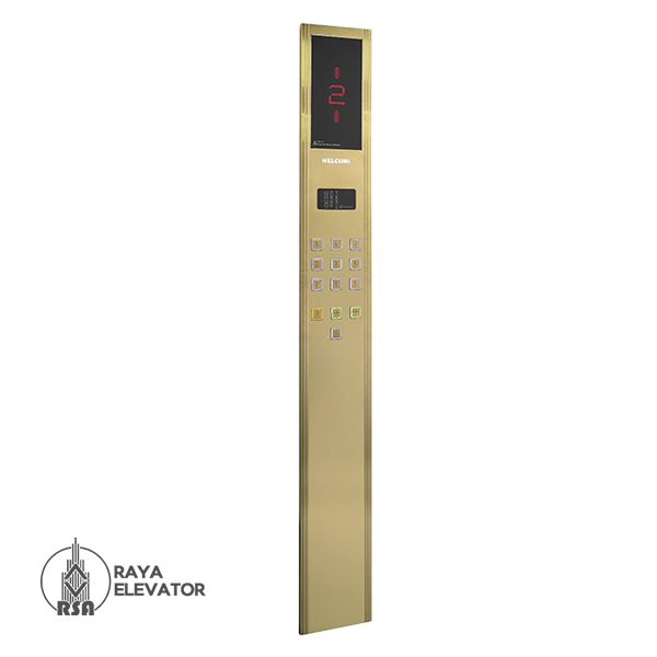 شستی کابین آسانسور مدل آتور استیل طلایی