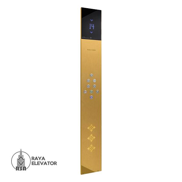 شستی کابین آسانسور مدل زامیا استیل طلایی