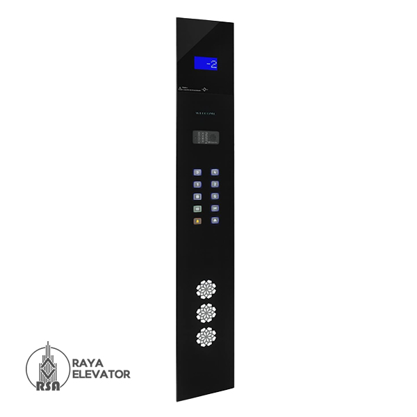 شستی کابین آسانسور مدل فلاو استیل بلک