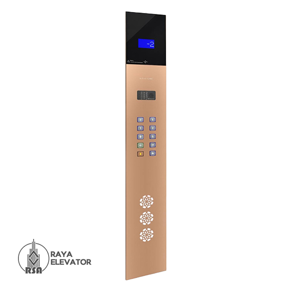 قیمت شستی کابین آسانسور مدل فلاو استیل رزگلد