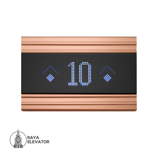 پنل سر درب آسانسور مدل دیون استیل رزگلد