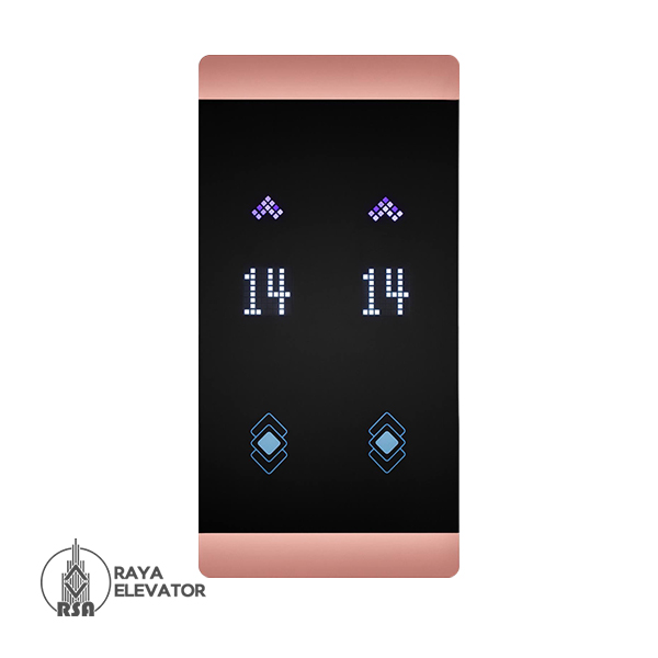 خرید شستی طبقه آسانسور مدل هور استیل رزگلد