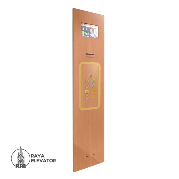 شستی کابین آسانسور مدل لیرو استیل رزگلد