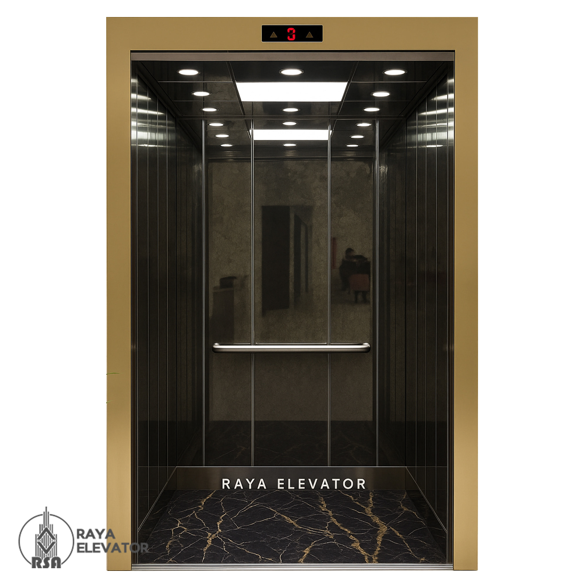 کابین آسانسور استیل کد 3758 CASPIAN مشکی