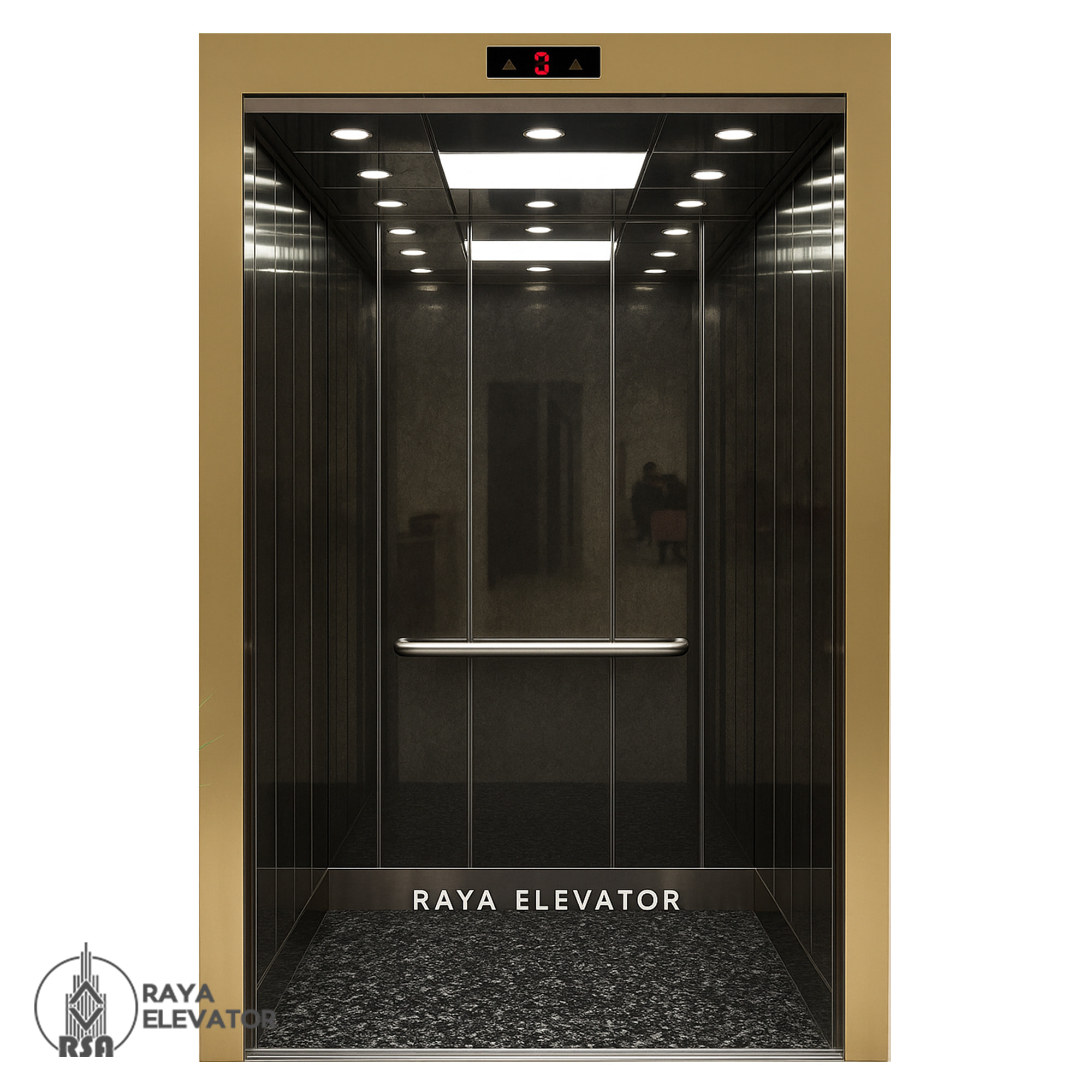 خرید کابین آسانسور استیل کد 3758 CASPIAN مشکی1