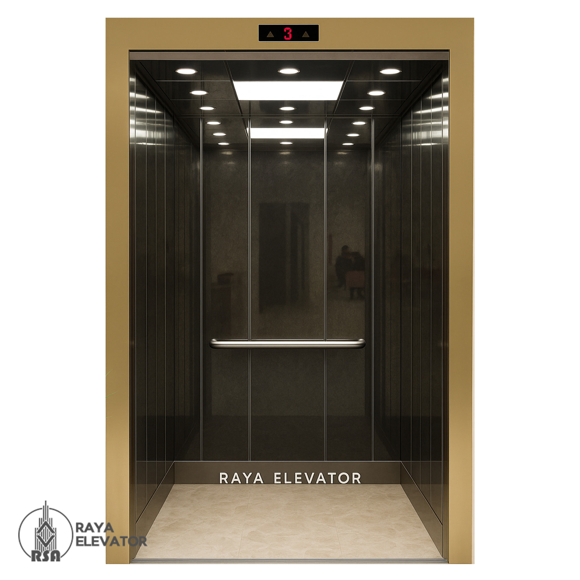 قیمت کابین آسانسور استیل کد 3758 CASPIAN مشکی3