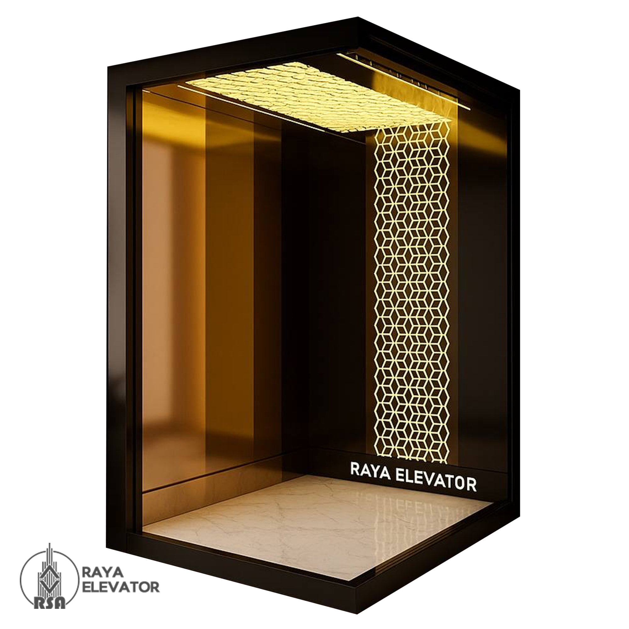 خرید کابین آسانسور استیل کد3845 طرح سیگما شامپاینی