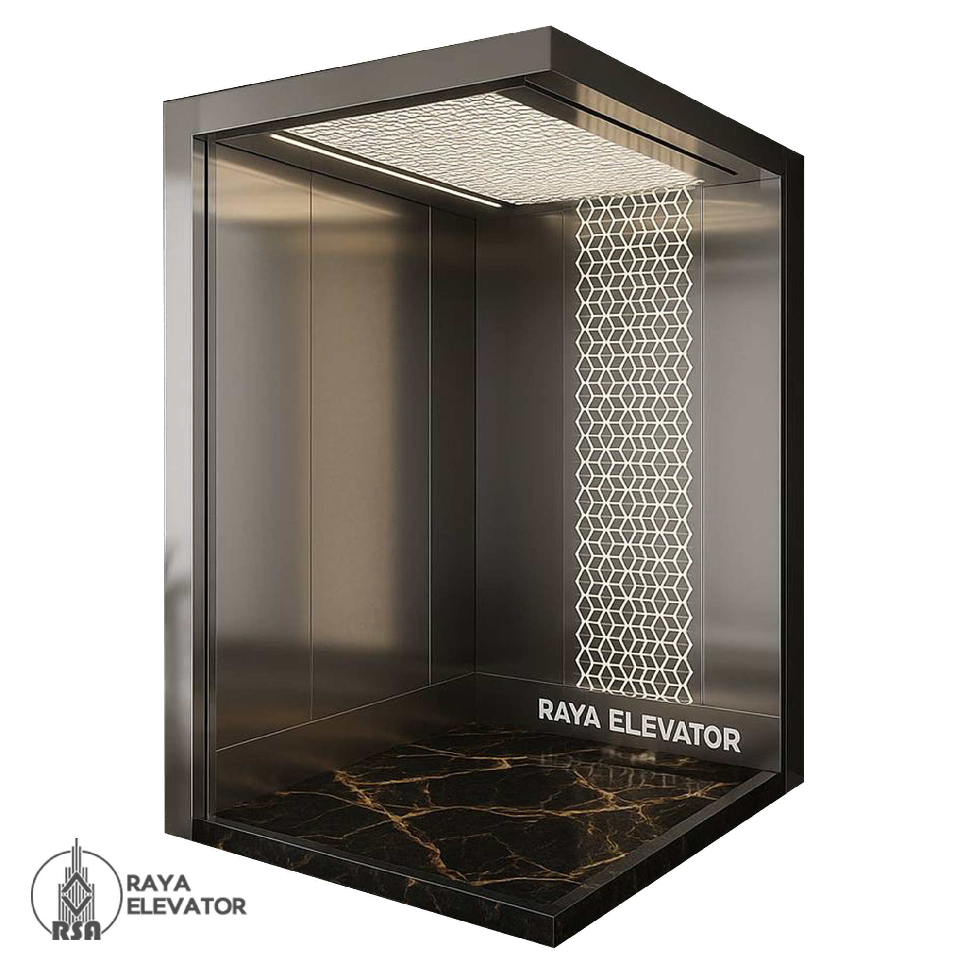 کابین آسانسور استیل کد3845 طرح سیگما صحرایی