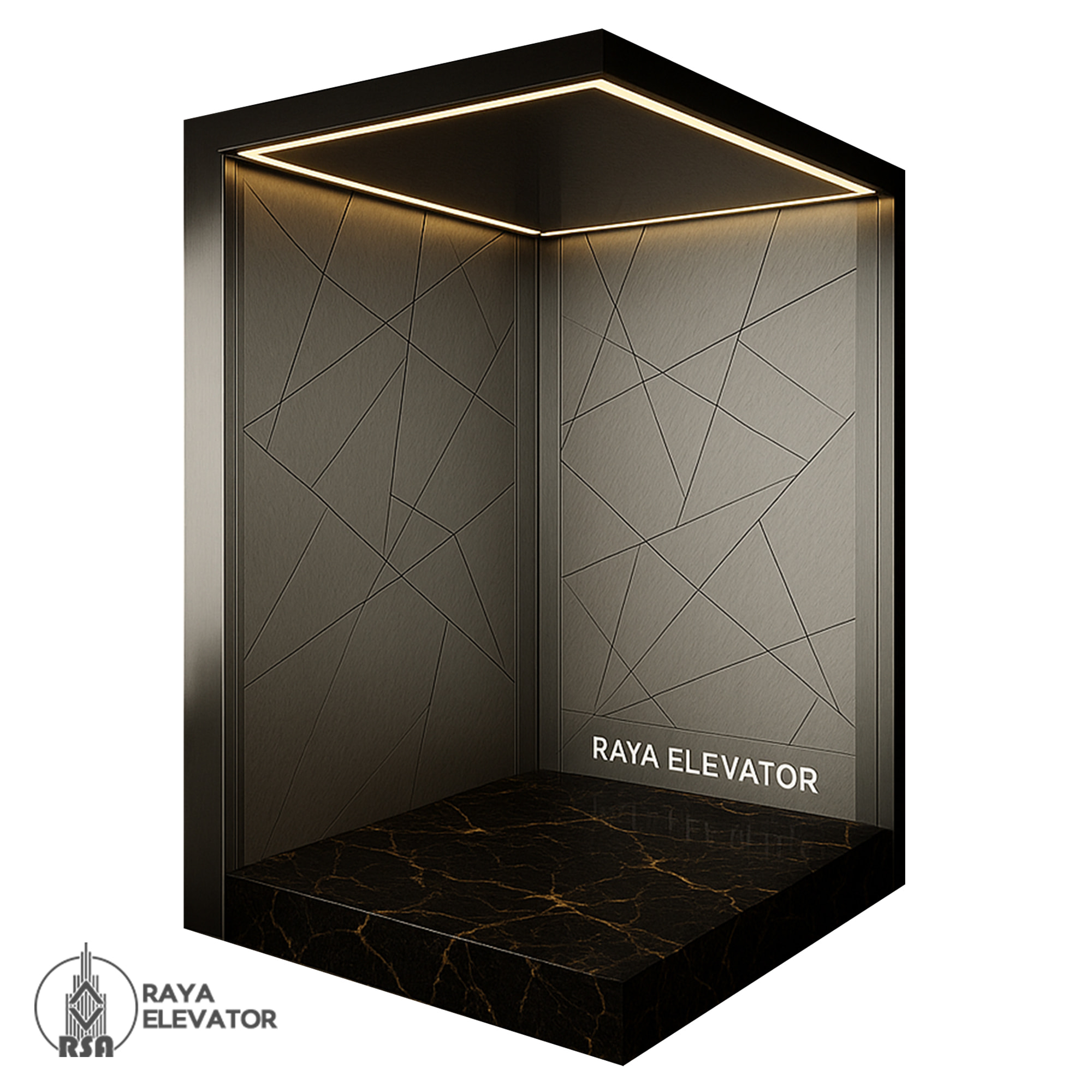 کابین آسانسور استیل کد3848 طرح آتیس