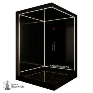 قیمت کابین آسانسور استیل کد3852 طرح داوین پلاس مشکی
