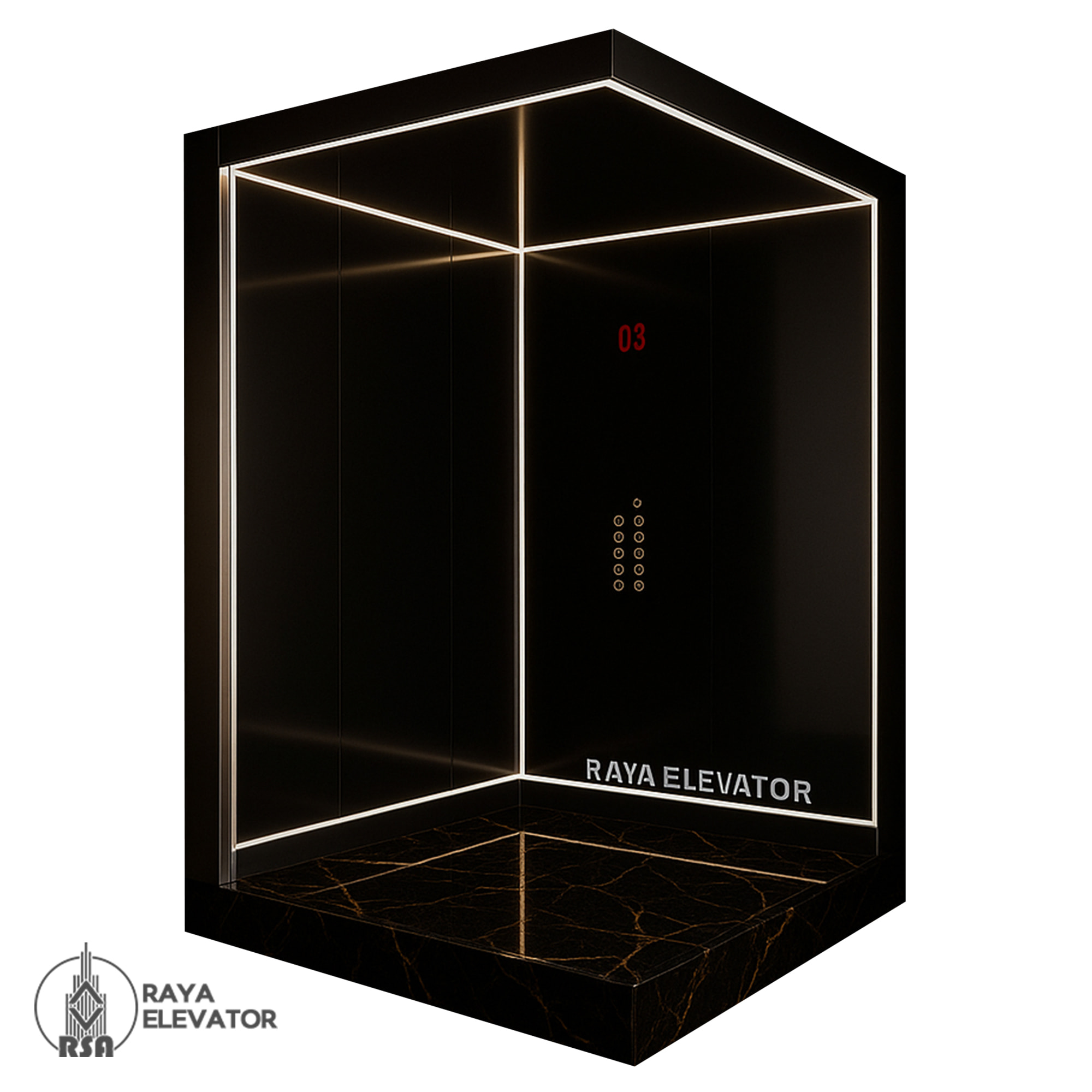 کابین آسانسور استیل کد3852 طرح داوین پلاس