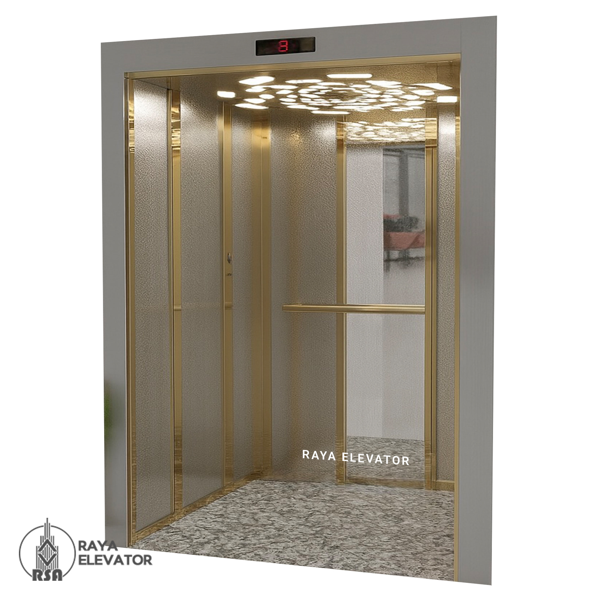 قیمت کابین آسانسور استیل کد3859 طرح باران