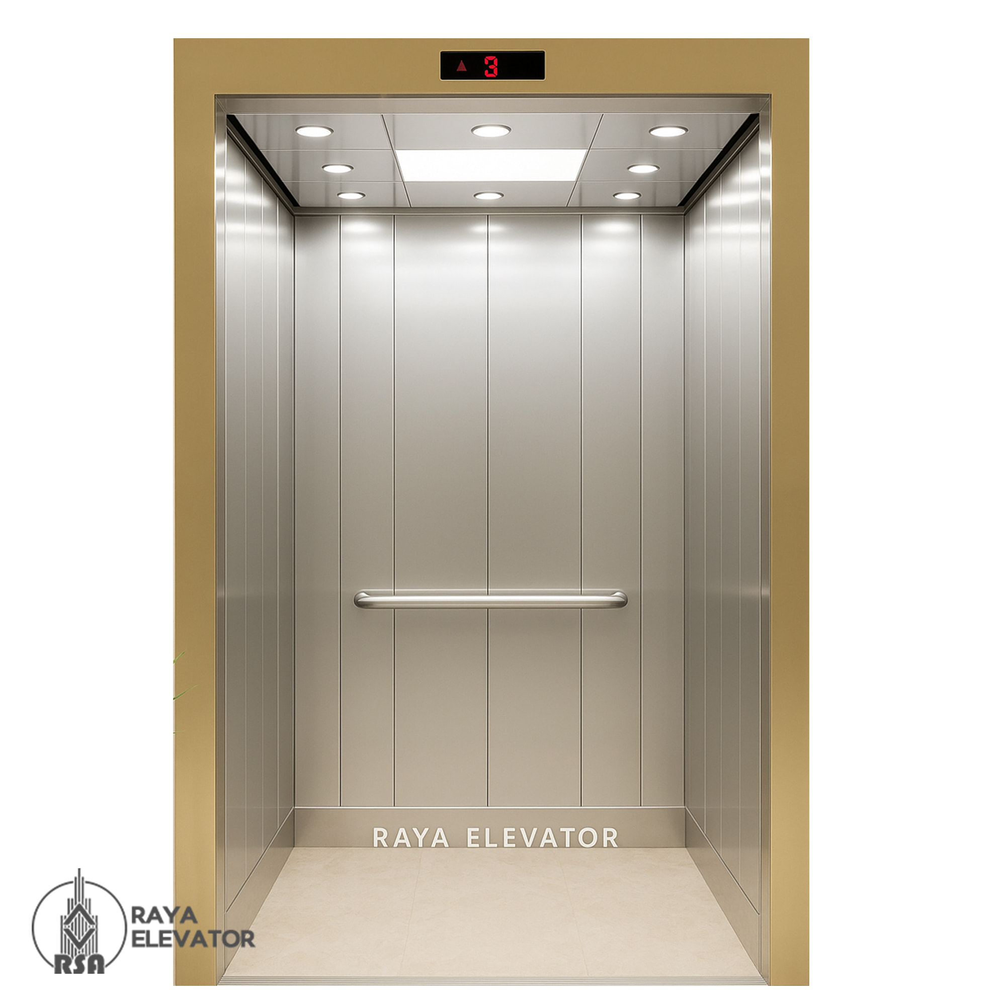 بهترین کابین آسانسور استیل کد 3758 CASPIAN سیلور