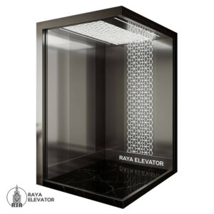 کابین آسانسور استیل کد3845 طرح سیگما دودی