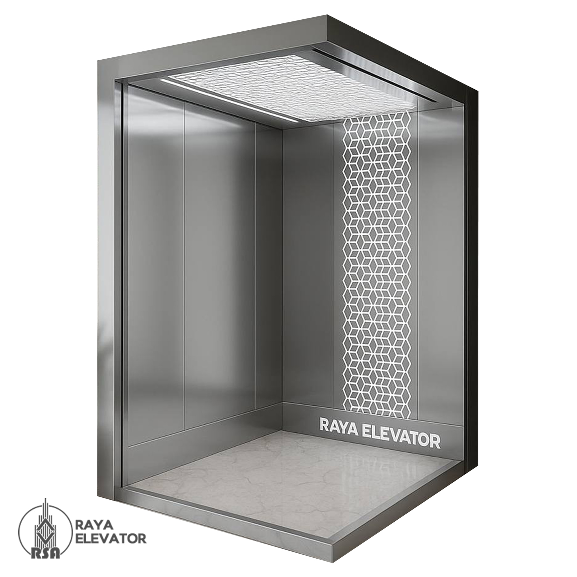 قیمت کابین آسانسور استیل کد3845 طرح سیگما نقره ای