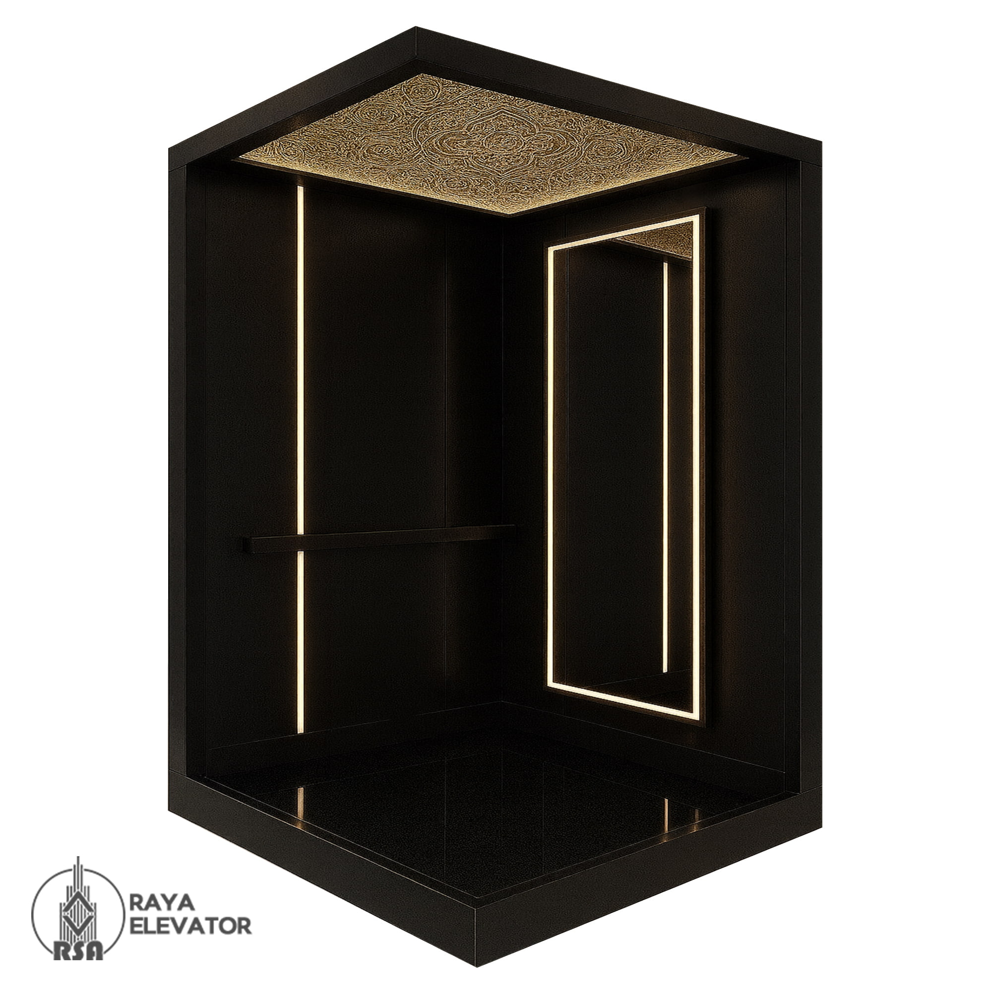 کابین آسانسور مدرن مشکی
