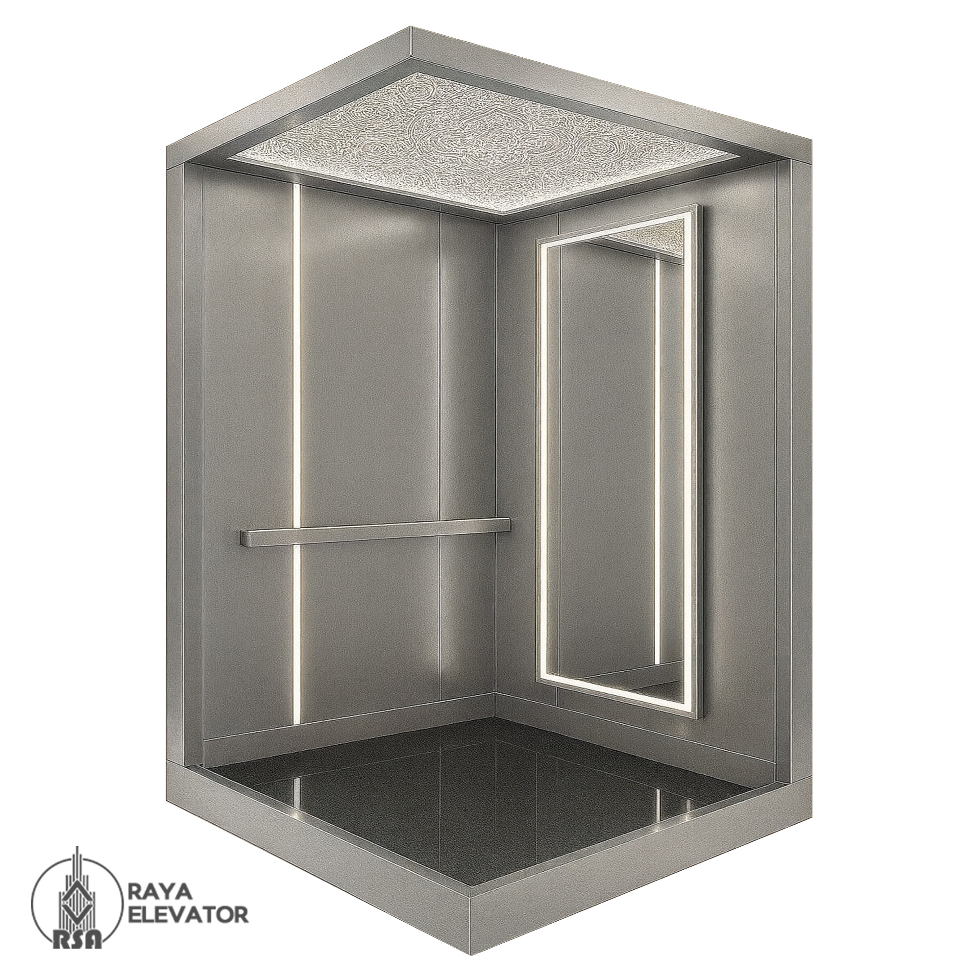 قیمت کابین آسانسور مدرن نقره ای