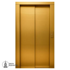 استیل درب آسانسور طلایی خشدار