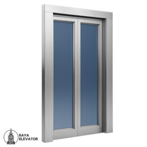 لته شیشه درب اتوماتیک آسانسور آبی
