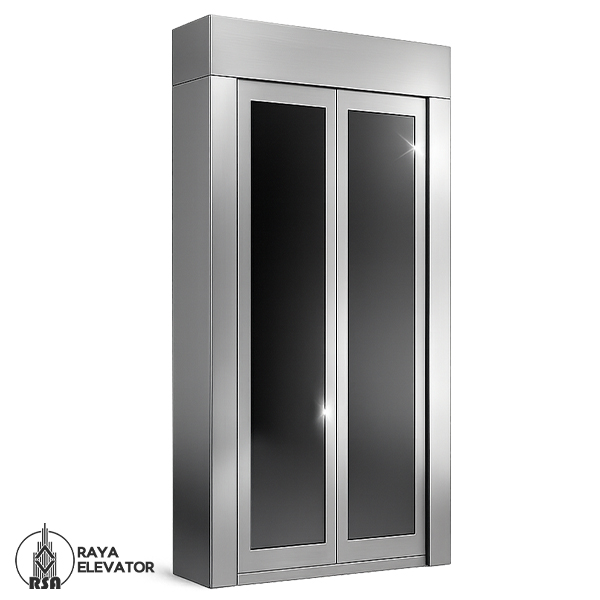 لته شیشه درب اتوماتیک آسانسور مشکی