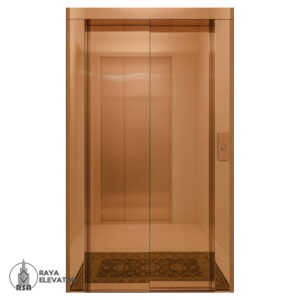 استیل درب آسانسور رزگلد آینه ای