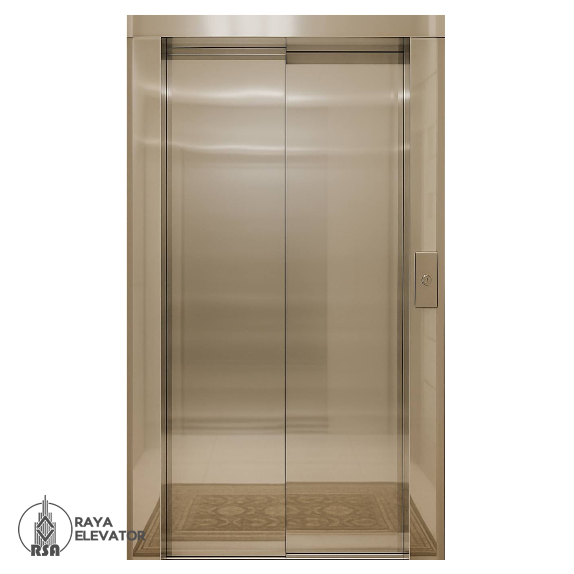 استیل درب آسانسور نقره ای آینه ای