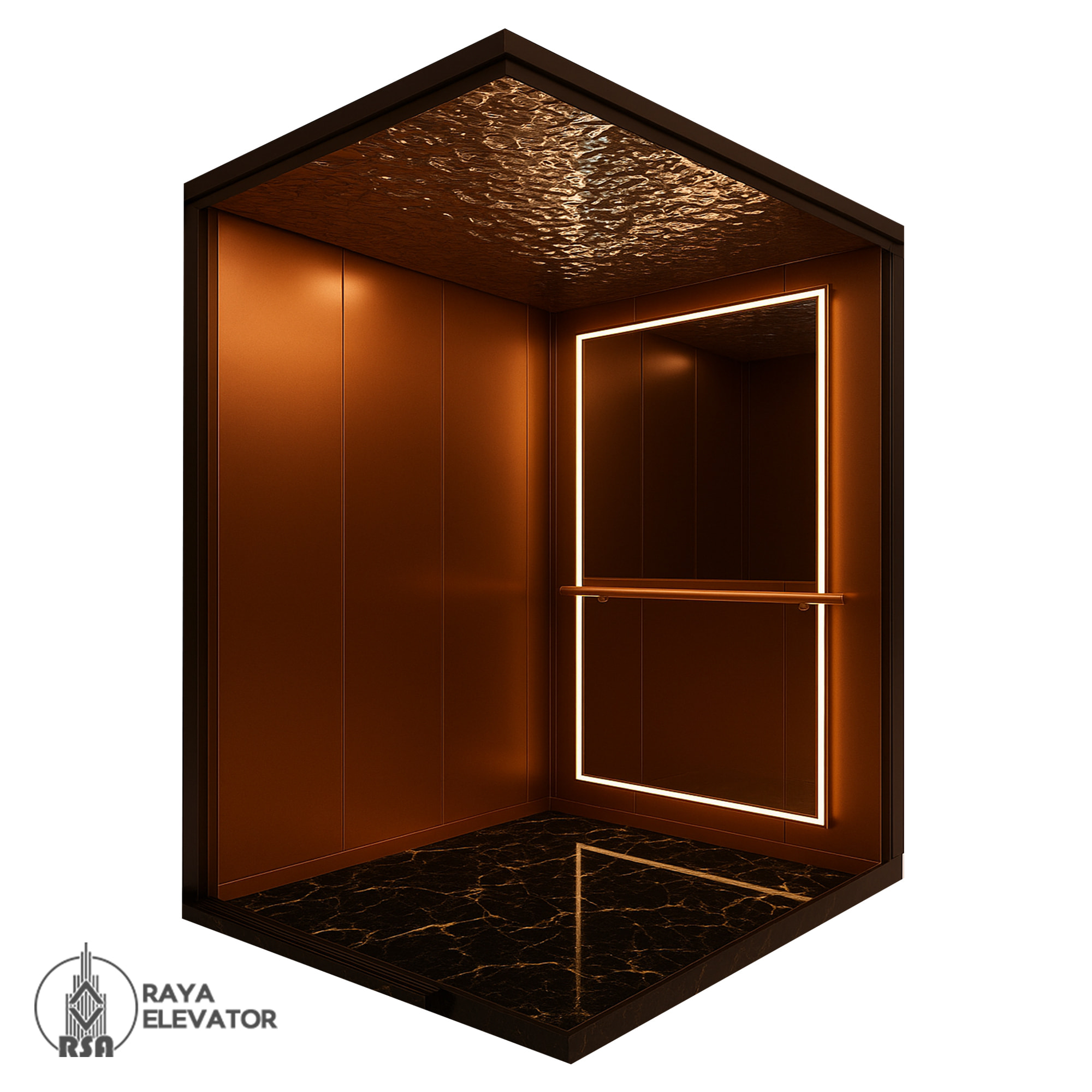 خرید کابین آسانسور رزگلد