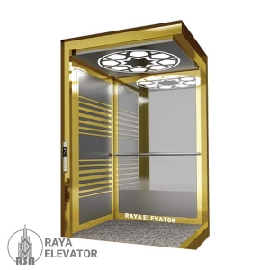 کابین آسانسور دودی طلایی کد 3711 | طرح های کابین آسانسور استیل