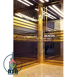 کابین آسانسور دودی طلایی کد۹۲۳ | کابین آسانسور لاکچری