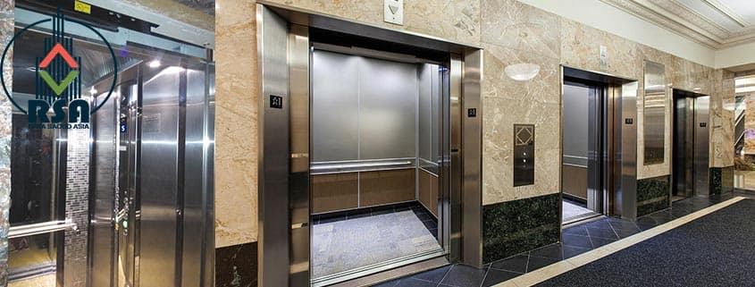 کابین آسانسور تایل نقره ای